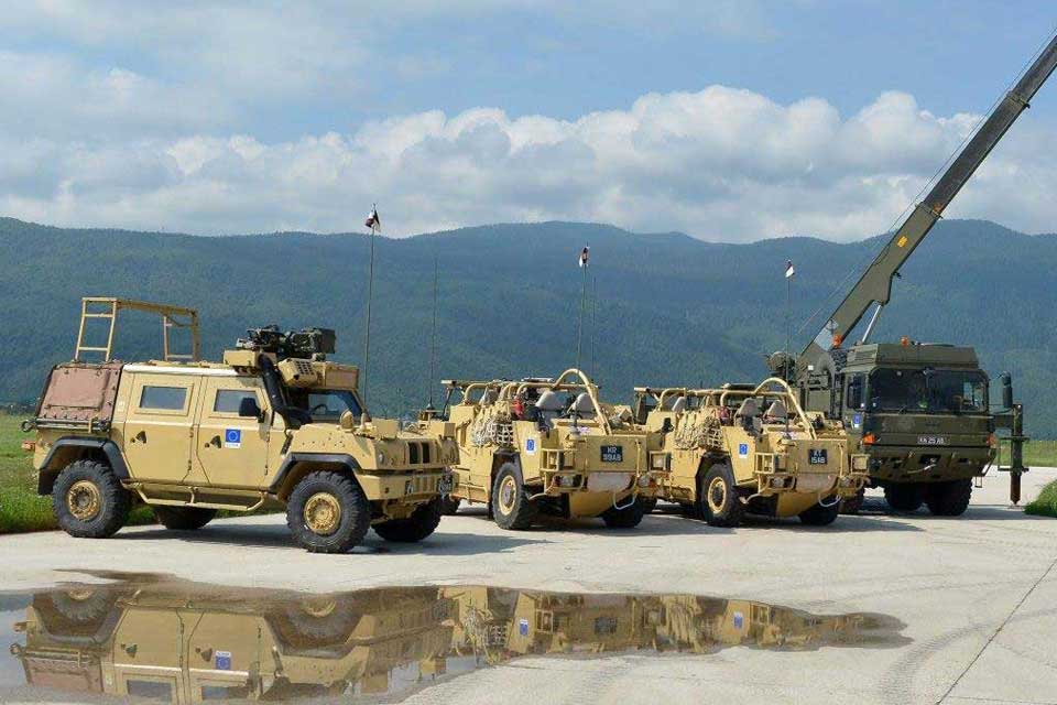 EUFOR military vehicles on the streets of Sarajevo