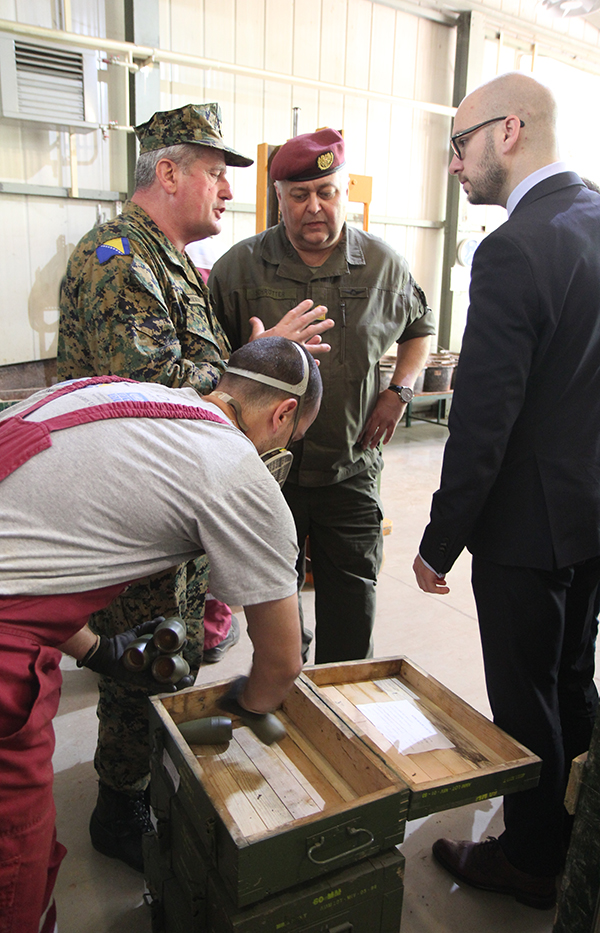 Deputy Commander of the Support Command AFBiH Brigadier General KNEŽEVIĆ, 		COM EUFOR Major General SCHRÖTTER and UNDP Project Manager, Mr. BOŠKOVIĆ