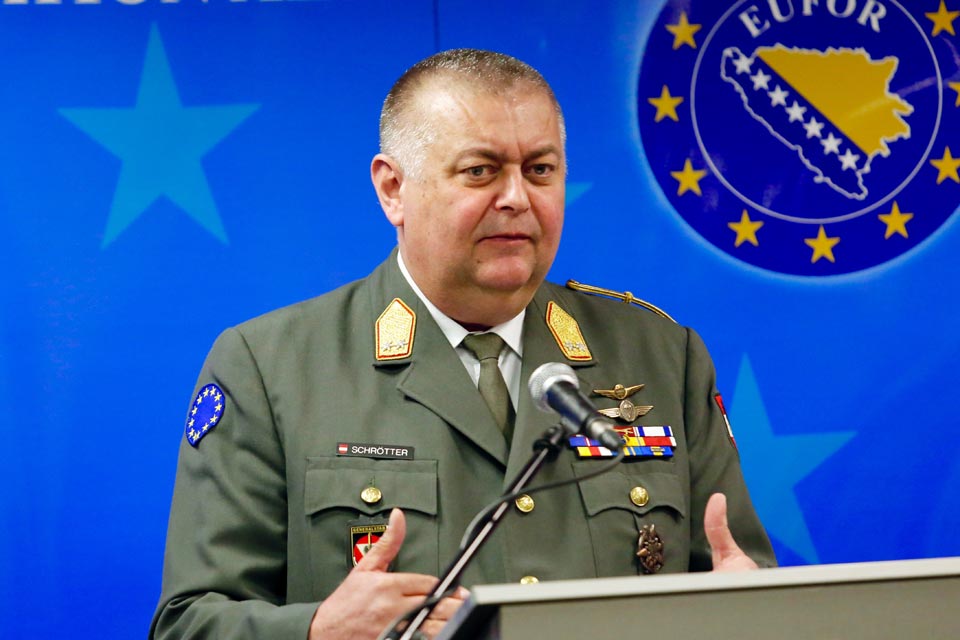 COM EUFOR hosts a press conference in Sarajevo