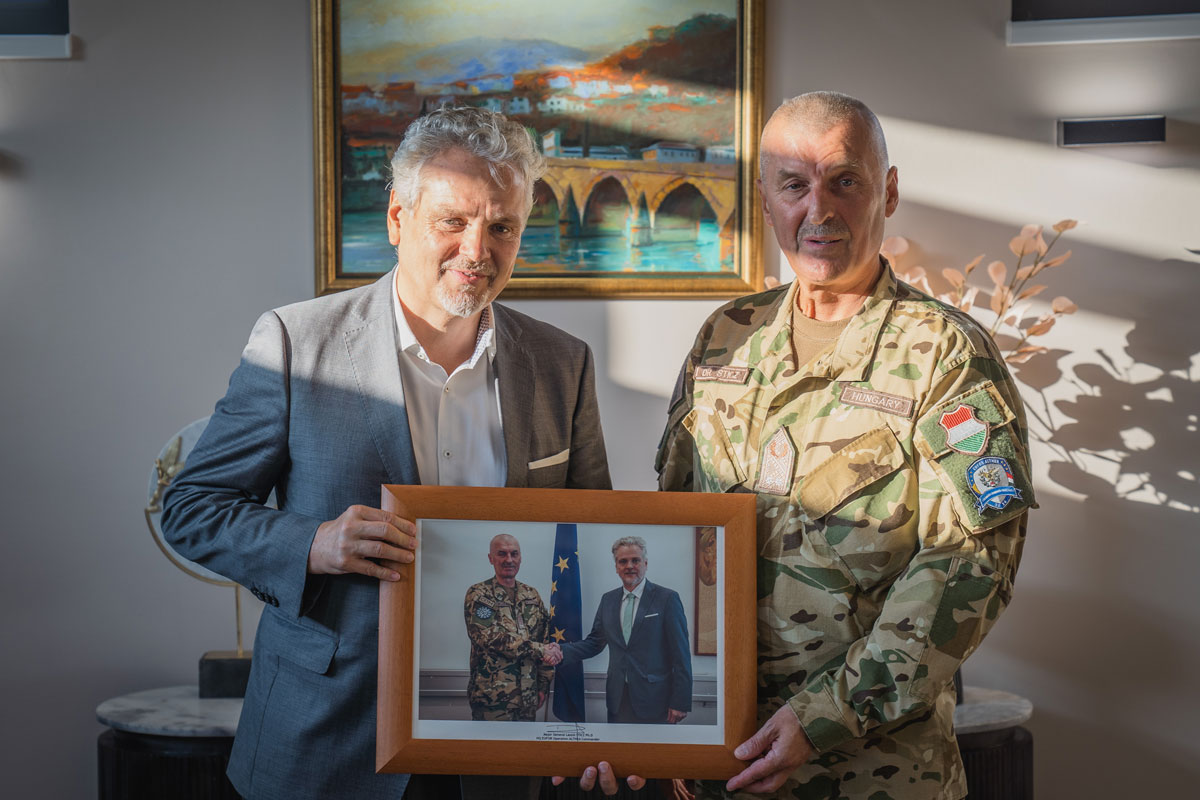 COM EUFOR hosted Ambassador Johann Sattler at Camp Butmir